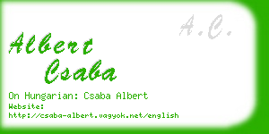 albert csaba business card